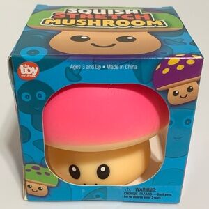 Squish Stretch Mushroom NEW Squishy Sensory Toy PINK